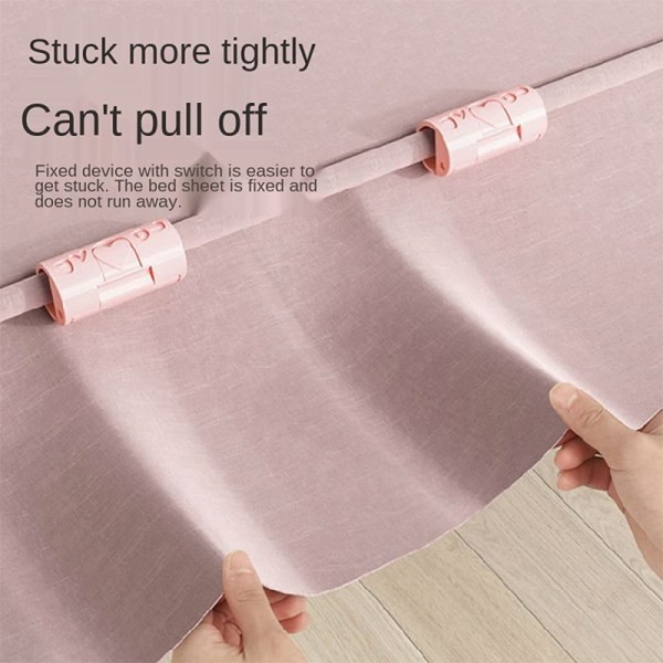 Täckefiltar Fästklämma Hållbar, halkfri täckefixare Anti-rörelse lakanhållare för hemmet Pink 6pcs