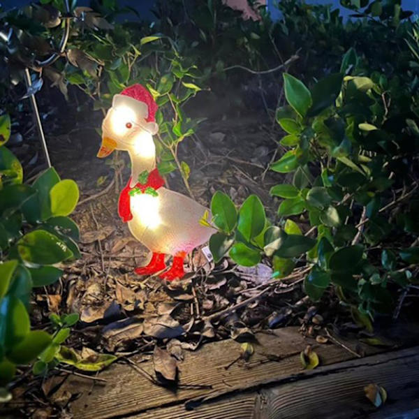 Lights-Up Anka/hjort juldekor Glödande djur med halsduk Statyer med halsduk Duck