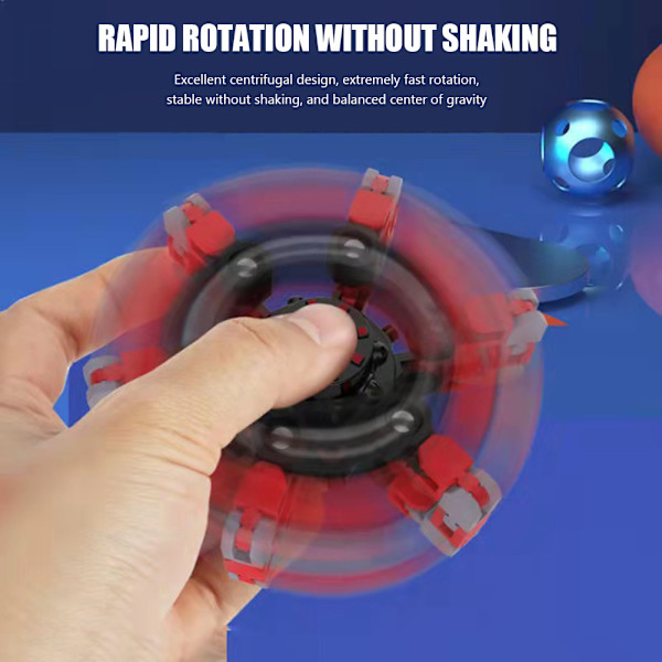 Transformerbar Mecha Chain Fingertop Spinners Toy Anti Pressure Avslappnande Baubles Leksak För Barn Pojke Flicka Vuxen Red