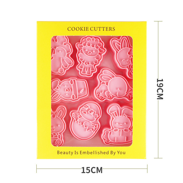 3D-påskkakaschabloner Fleranvändbara gör-det-själv-fondantkaka Godiskakskärare Praktiska köksbakprylar Easter C Set