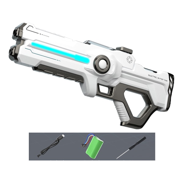 Automatisk sugvattenpistol leksak bärbar starkaste vattenkamp leksaker med färgglatt ljus för barn White with Light