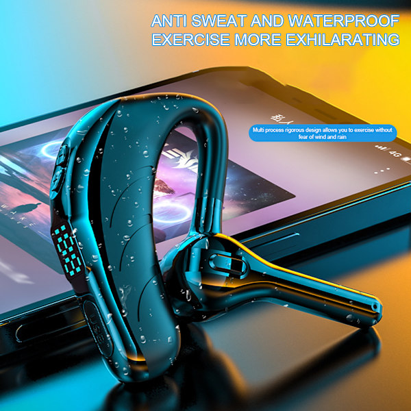 Business Bluetooth-kompatibelt headset Brusreducering Bärbar hörlur för hemmagym Blue