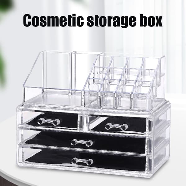 Makeup Kosmetisk organizer för juveler Hårtillbehör Badrumsdisk Transparent