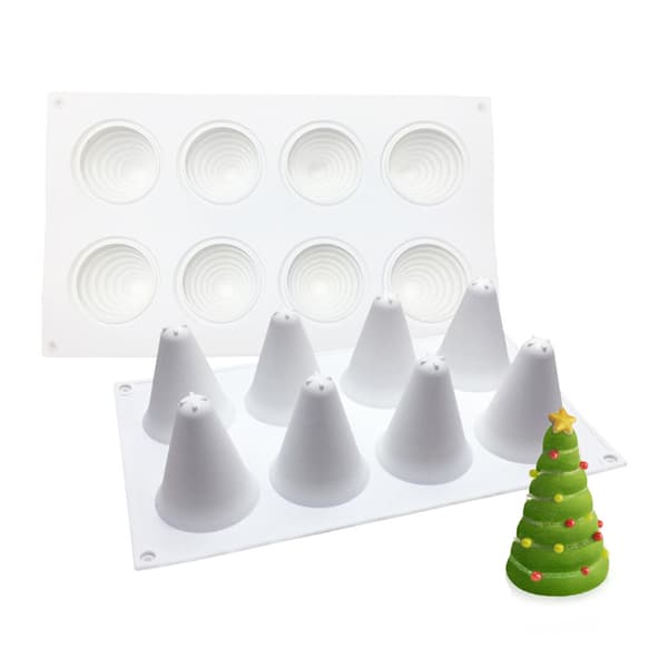 DIY Julkaka Silikon Stencil Endelad Julgransmousse Göra Julbakning Silikonstenciler Mallar SX-SD-49 Polka Dot Christmas Tree