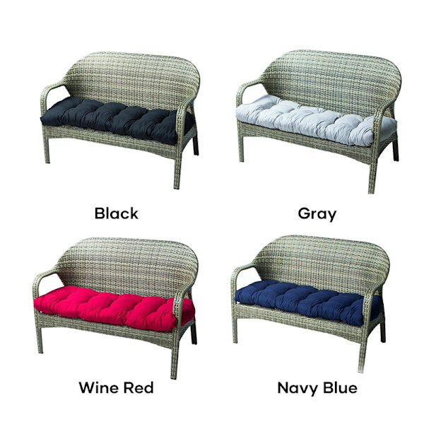 Mjuk bänkkudde med fast knyt lång rektangulär gungkudde för solstol Trädgårdsmöbler Solstol 130*50cm Solid Wine Red