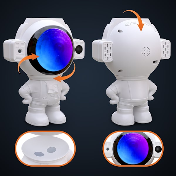 Astronaut Stjärnnebulosor Tak LED-projektorer Lampa Mode dekorativa ljushögtalare för vardagsrum White