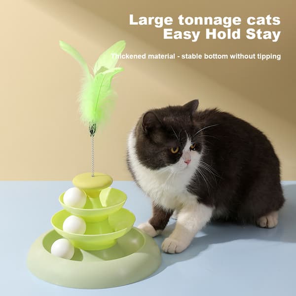 Plast Cat Roller Leksaker Cat Self-entertainment Teasing Roller For House Green