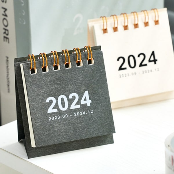 2024 Mini Skrivbordskalender 180 graders vändbar bärbar kalender för vardagsrummet Green