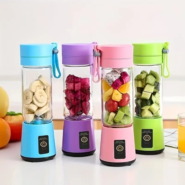 150W automatisk fruktjuicer Trådlös multifunktionell fruktextraktor för att pressa äpplen Blue