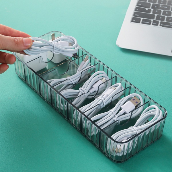 Cable Management Box Multi-Grid datakablar Case Dammtät Transparent