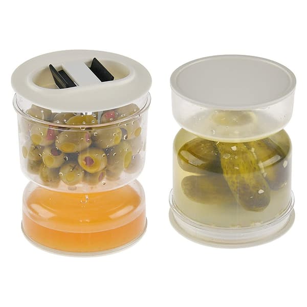 Pickle & Olive Burk Behållare med sil Läcksäker förseglad plast för hemmet Picture Section