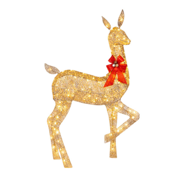 3-delat set Renfamilj Glödande 2D juldekor med LED-ljus Upplyst ren akrylprydnad Illuminated Deer