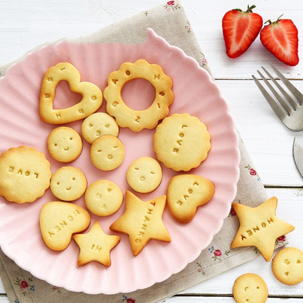 Alfabetets nummersymbol Cookie DIY Stencil Set Alfabetets bokstavsform för bakning