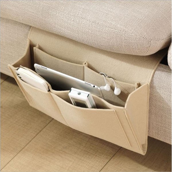 Filt Caddie Hängande Sängen Förvaring Organisera för Sovrum Soffa Skrivbord Gray