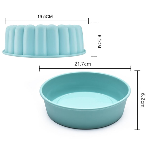 Silikonkaka diy mold Anti-värme, icke-klibbig mould för kök Sky blue 10 inch