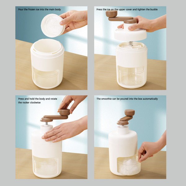 Manuell Ice Crusher Handvevad DIY Dessert Ice Chopper för hemköket Ice Box