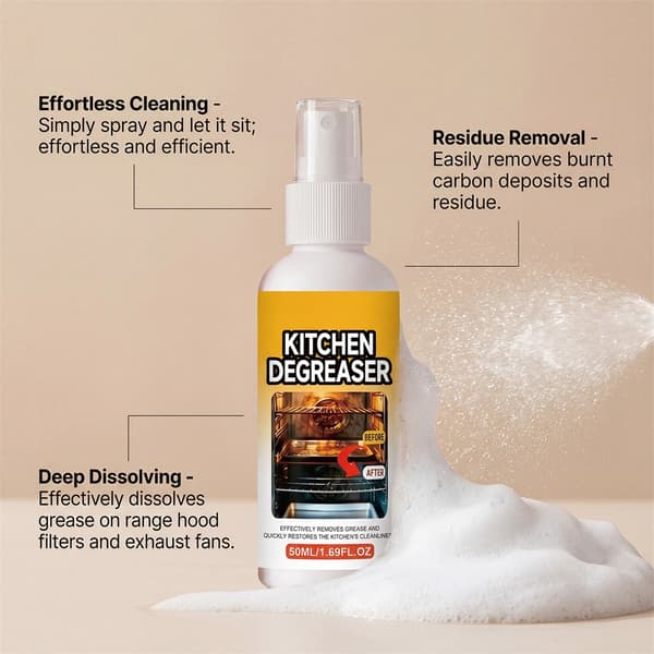 Grease Killer Spray Professionel Kvalitet Kulstoffjernelse Køkken Affedtningsspray 3pcs