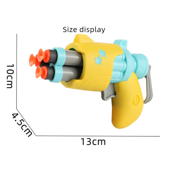 Mini skjutleksak med 3 st mjuka skumbilder Förälder-barn interaktiv leksak för barn Pojkar Flickor Yellow
