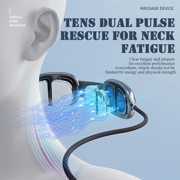 Dubbelfrekvens Pulser Nack Massager 45° Persistent Uppvärmning Vikbar Nack Device För Shopping Green Basic Model