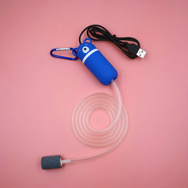 Söta Mute Oxygen Air Pumps Portable Mini USB Aquarium Fish Supplies Tillbehör för akvarium Blue