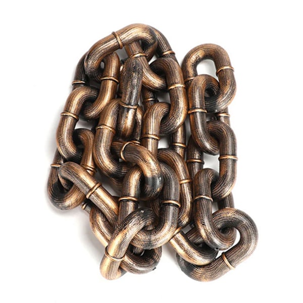 Rolig hundkoppel Simulering Livsliknande järnkedja Lätt plast Dragrep För hundpromenader Bronze Medium 1.5 M