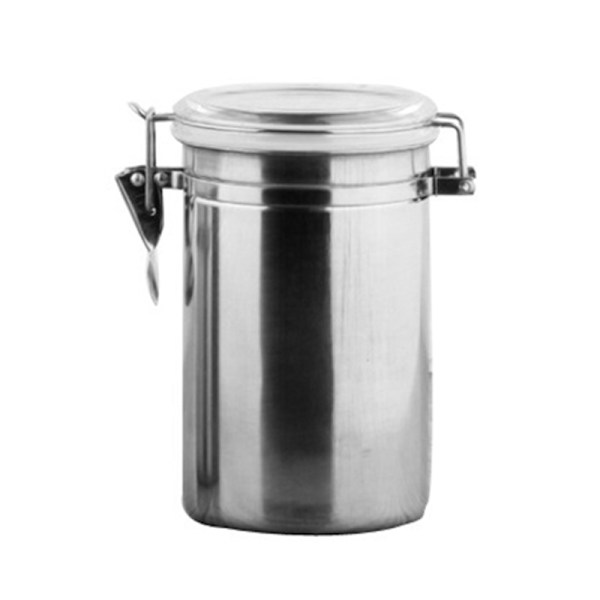 Lufttät tank i rostfritt stål med genomskinligt lock Multifunktionsbehållare för kaffebönor och te Sealed Tank 5 Inches 17cm
