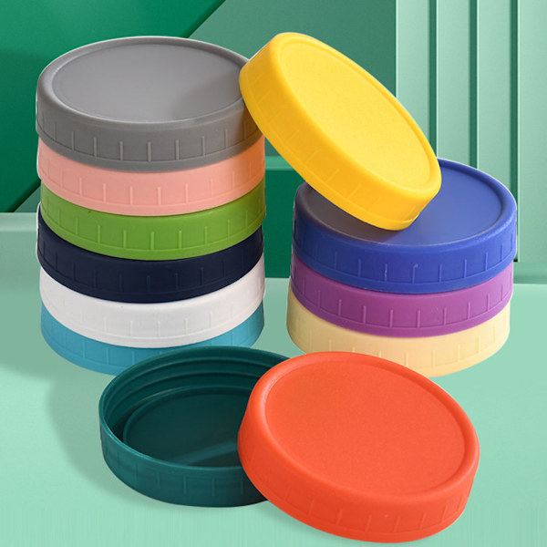 12 st Färgade Plastburkslock 86mm/70mm Flerfunktions Återanvändbara Konserveringsburkslock För Kök 70mm