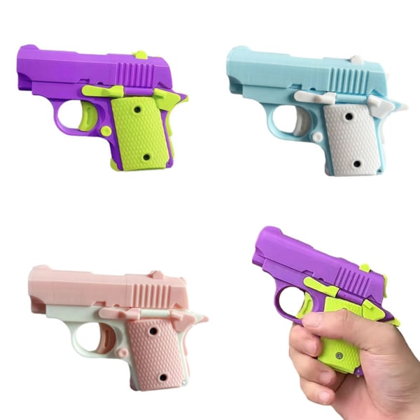 Bärbar mini pistolformad leksak Lättviktsdekompressionsleksakspresenter för vuxna barn Purple Green