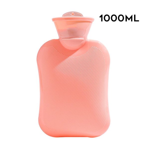 Varmvattenpåse 500/1000 ml Multifunktionsvattenfylld handvärmare Praktisk vintertillbehör Pink 1000ml