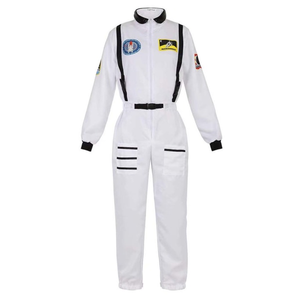 Halloween Astronaut Cosplay Kostym Personlig Space Man Rollspel Bodysuit För Kvinnor Män Spacesuit White Adult 180