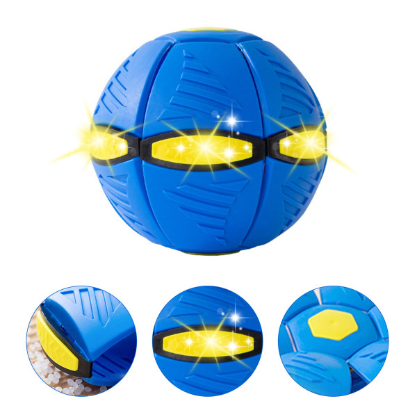 Hund studsande boll leksak Stomp Pet Interactive Flying Discs leksak med ljus för utomhusbruk Blue 3 Lights