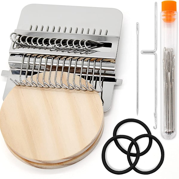 Mini Stopningsmaskin Lätt att bära Hushållsstickmaskin för nybörjare Gray 10 Pins