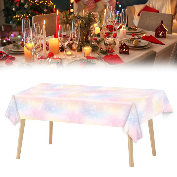Färgglad engångsduk för flickor Födelsedag Modeskrivbord Dekorativa prydnadsföremål för familjesammankomst Bohemian Tablecloth 137*274cm