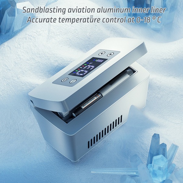 LCD insulin litet kylskåp Exakt temperaturkontroll insulintermostat för utomhusbruk A