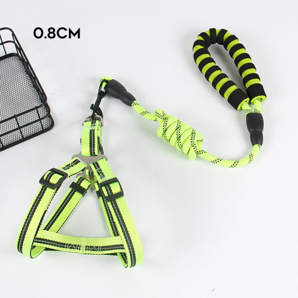 Handsfree husdjurskoppel för promenader löpning Reflekterande justerbart nylon midjebälte hundträning dragrep Green 0.8cm
