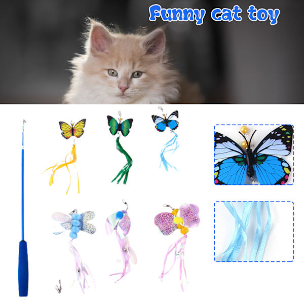 7-delad set Infällbar kattstav och set Interaktiv 7-Piece Set