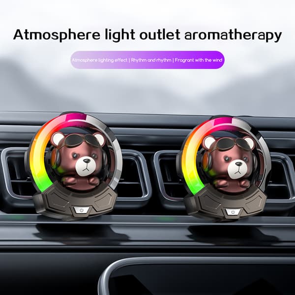 Bil Luftfrisker Ventilationsclips Med Stemmeaktiverede Rytmer LED Lys Bil Aromaterapi Diffuser Til Bil Interiør Dekoration Gu Long Xiang