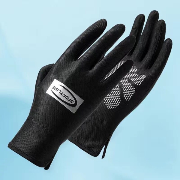 Solskyddshandskar för kvinnor Tunna UV-skydd utomhus Andas Helfinger Halkfri Körning Is Silke Läckage Fingerhandskar Mesh Full Finger Pink XF One Size