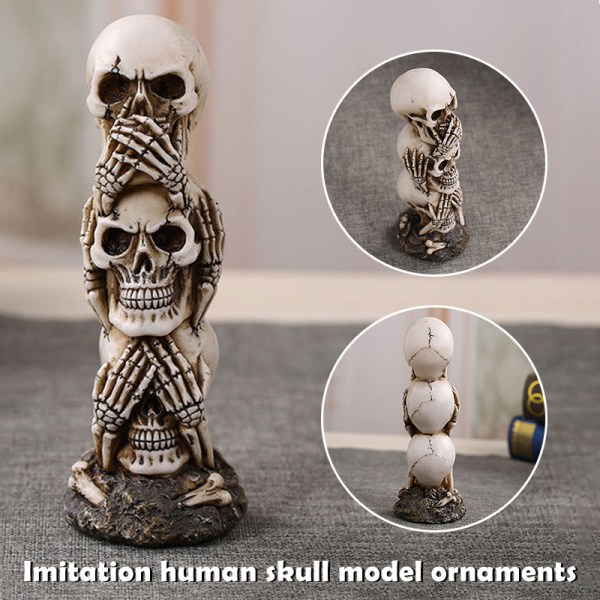 Skräck Skull Ornament Simulering Människoskalle Modell Fotografi Rekvisita för Halloween Bar Dekoration