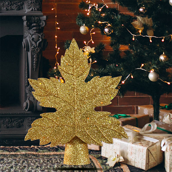 Julgranstopper upplyst med LED Vacker roterande snöflingaprojektor för heminredning Gold EU