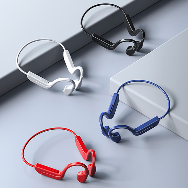 Nackband med öppna öron-hörlurar Vattentät Bluetooth-kompatibelt headset Benledningsheadset Red