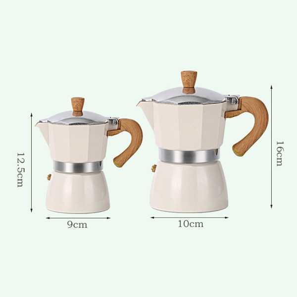 V-formad pip Moka Pot Högtrycksutvinning Kaffekannor för kök White