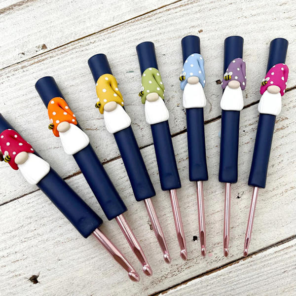 Färgglad Gnome Virknål Heavy Duty Slitstark Stickad Virknål Present till Stick älskare 7 Piece