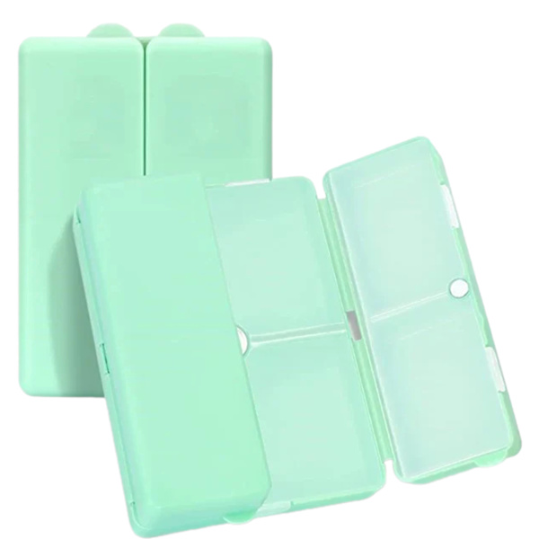 Daily Medicine Organizer 7 fack Bärbar tablettfodral Case Medicin Organizer Vikbar design tablettlåda Green