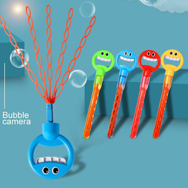 32 Hål Smilings Face Bubble Stick med påfyllningar Lätt att använda Bubble Machine för festfavorit Red