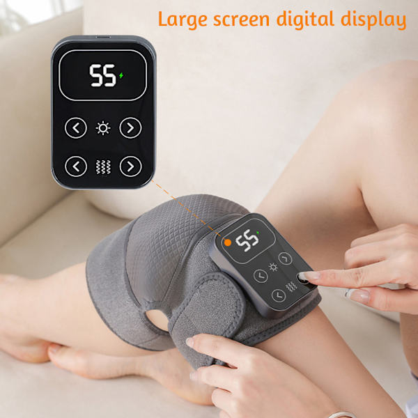 Digital Display Elvärme Knä Massager Multi Modes Justerbara Massager För Minskar svullnad Smärta 2pcs