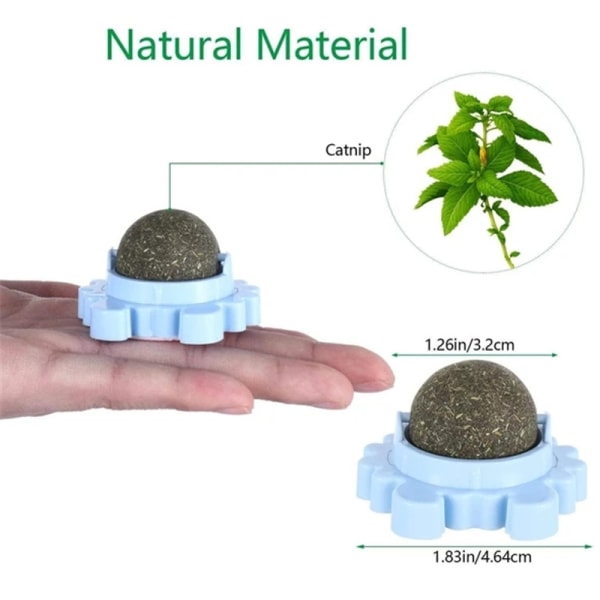 Crab Catnip Ball Leksak Tandrengöringsverktyg Roterbar boll med lock Självhäftande kattleksak Green