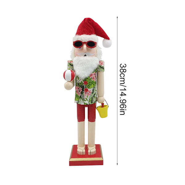 Beach Santa Wood Nötknäppare Stora unika dekorativa prydnader för festlig julbordsdekor Ll0045