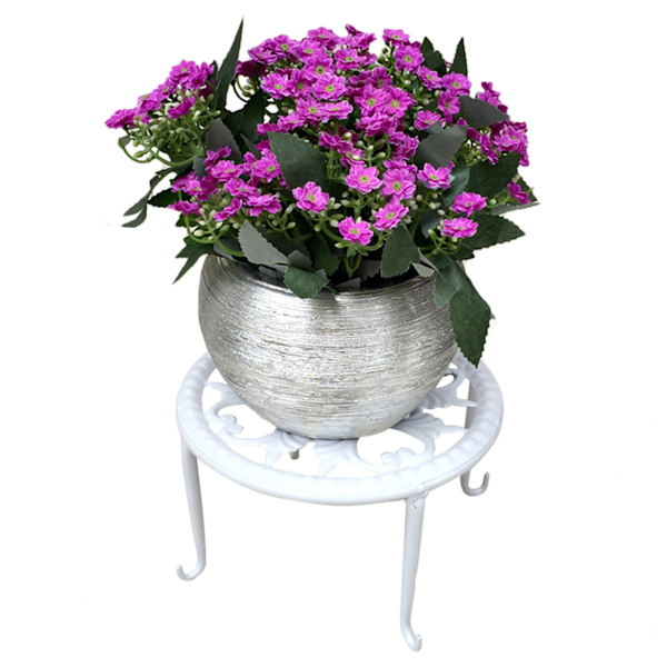 Blomsterställ i metall av hög kvalitet stål Robust hållbart blomställ för vardagsrum Balkong inomhus skrivbord White