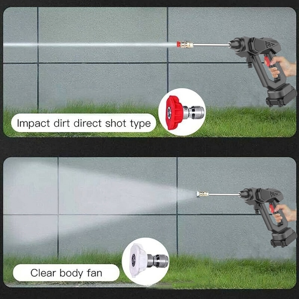 Högtrycksvattenpistol för biltvätt Lågt ljud Rengöring Vattenpistolspray för rengöring av golvglas White EU plug